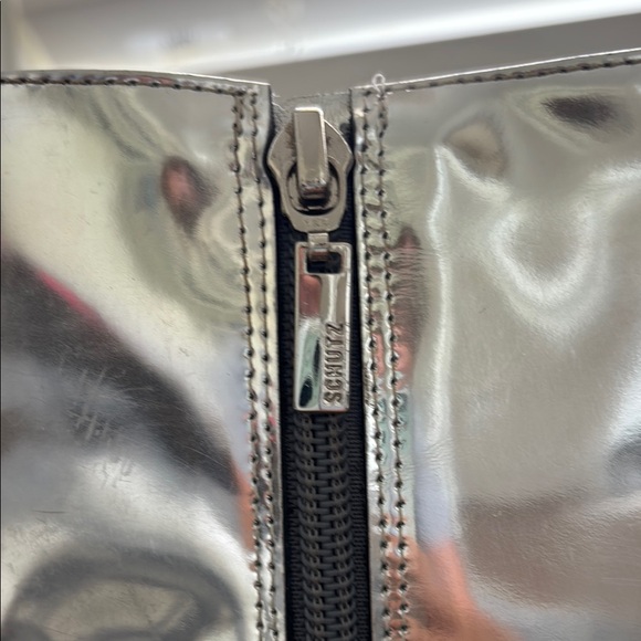 SCHUTZ Silver Heeled Boots with Metallic Finish - Picture 3 of 9